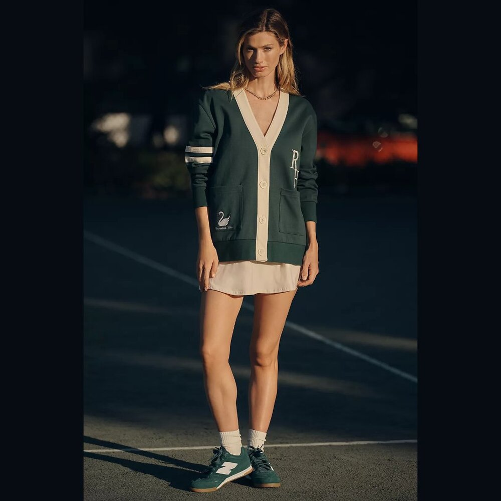NEW Recreational Habits - Size M Hampton Interlock Cardigan Sweater - Green